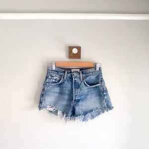 Agolde ‘Parker’ Short Cut off Blue Denim Jean Shorts 24